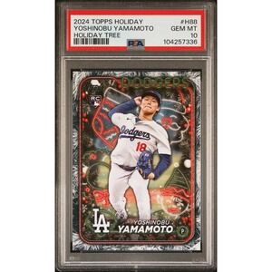 2024 Topps Holiday - Yoshinobu Yamamoto #H88 Holiday Tree (RC) PSA 10 GEM